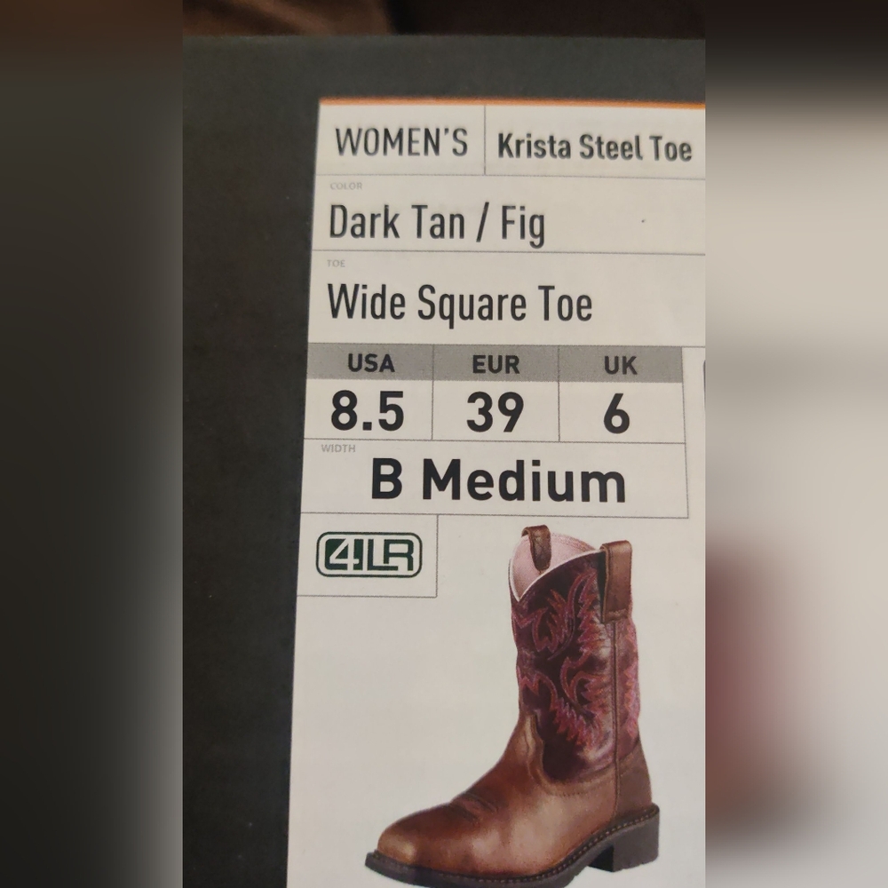 Ariat Work Steel Toe Boots in 8.5 dark tan color